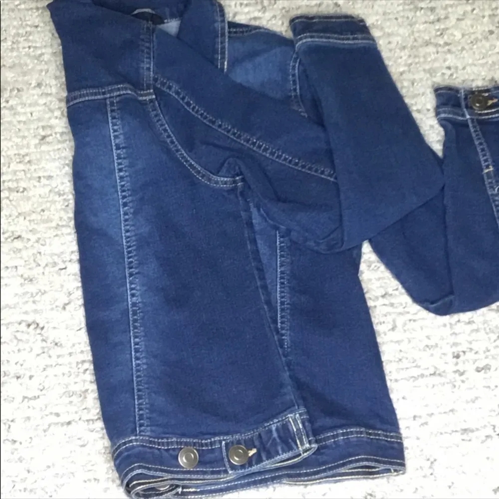 Baccini Like New Trucker Blue Jean Button Down Short Casual Stylish Jacket PS - Image 6