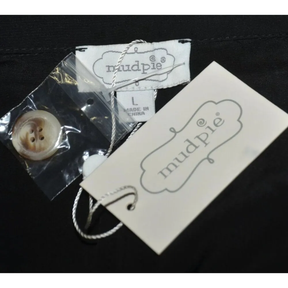 NWT Mud Pie Black Lightweight Double Button Blazer Jacket Size L Career Casual - Image 7