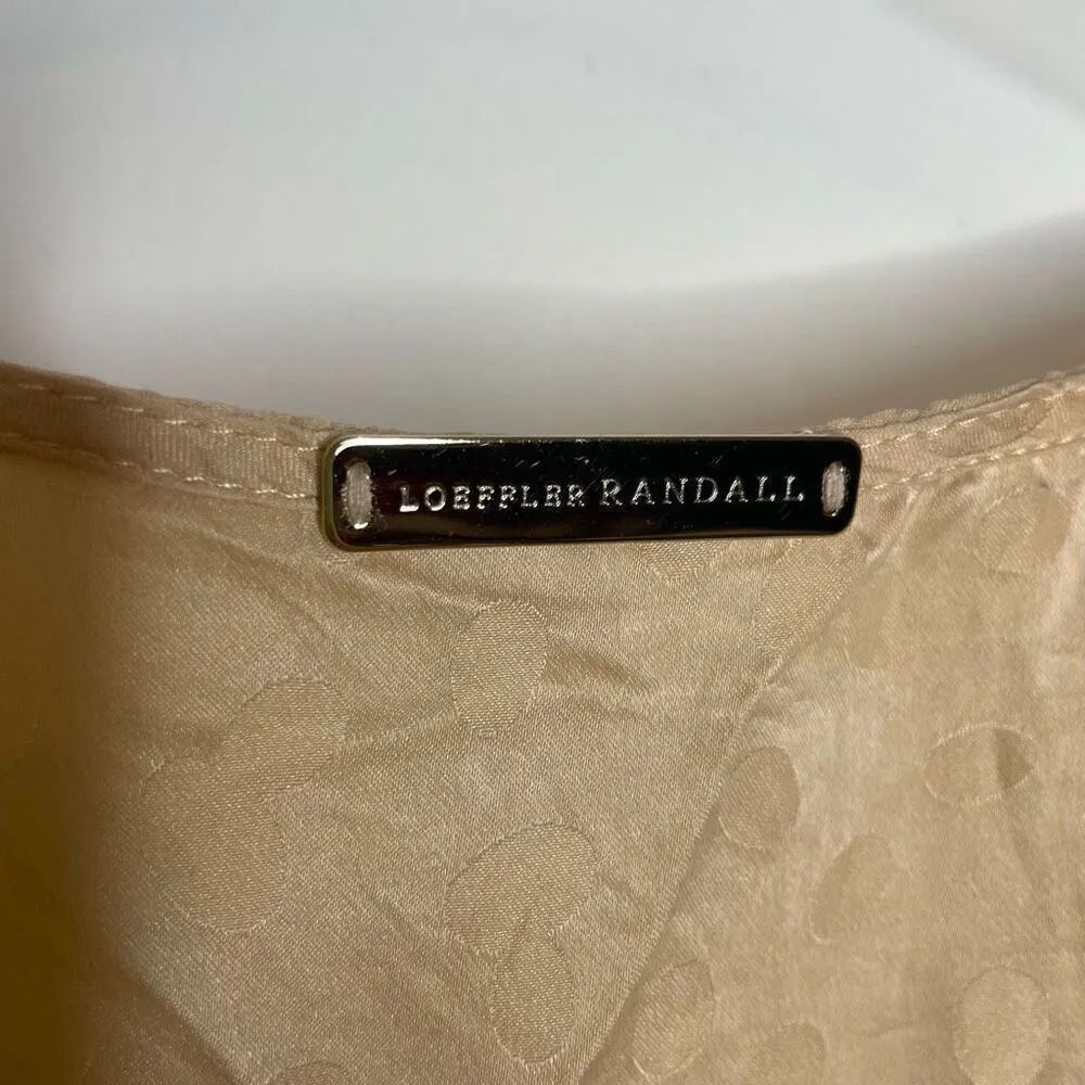 Loeffler Randall Silk Gold Tan Blouse Top Drape 0‎ Print - Image 4