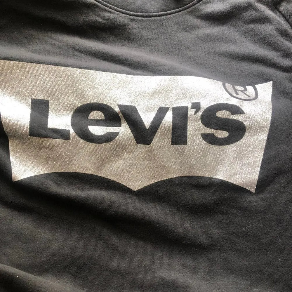 NWT Levi's Crewneck Sweatshirt Black Silver Glitter size 3X - Image 7