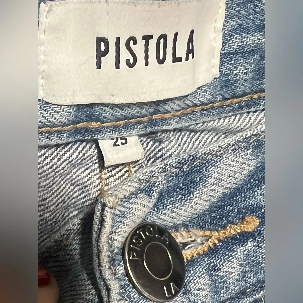 Pistola Stevie High Waist Denim Wide Leg Jeans in size 25. - Image 9