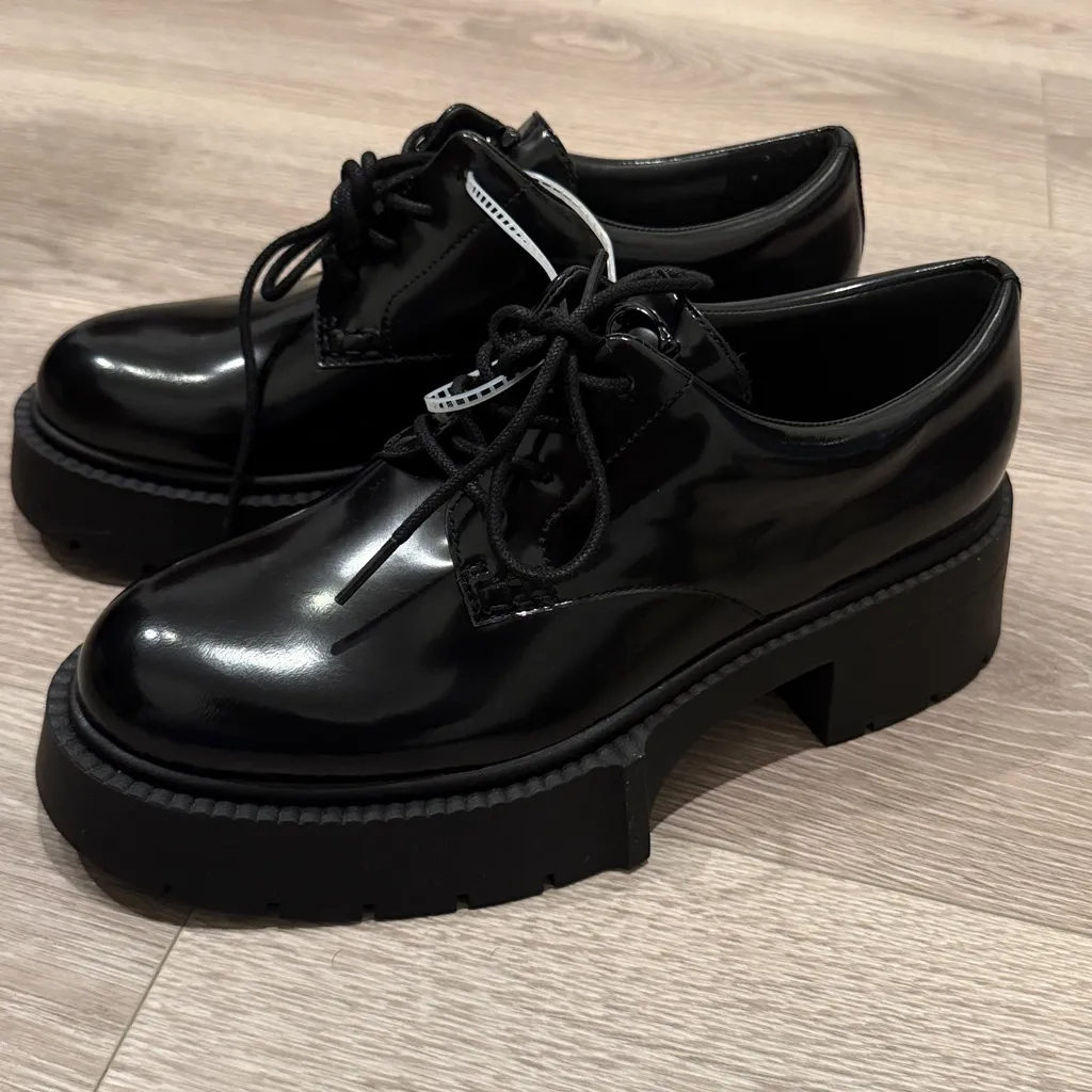 Coach BNWT  Black Lyla Platform Derby Shoes Size 8 - Image 8