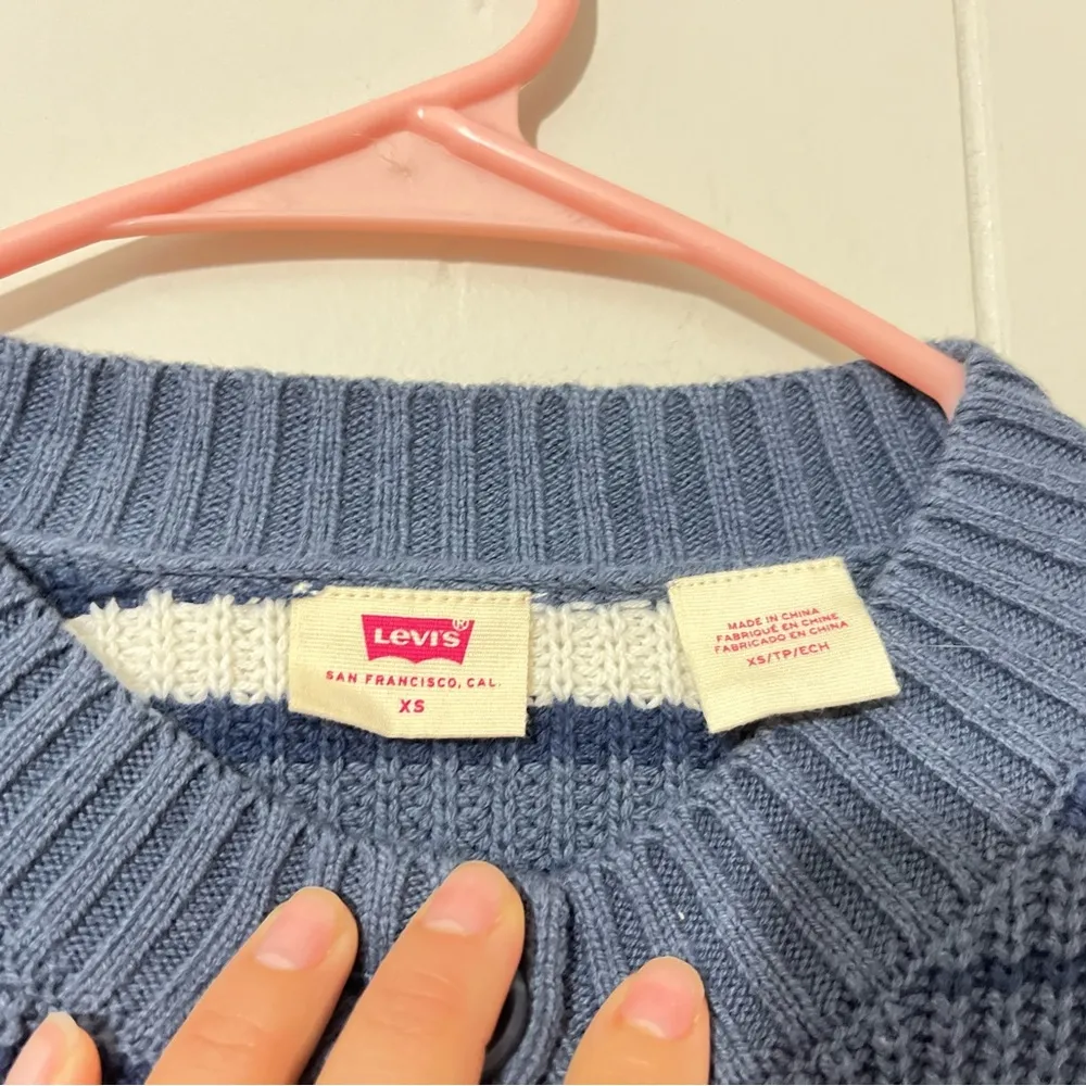 Levi's  Sweater Cropped Blue Stripped Women’s Size XS - Image 6