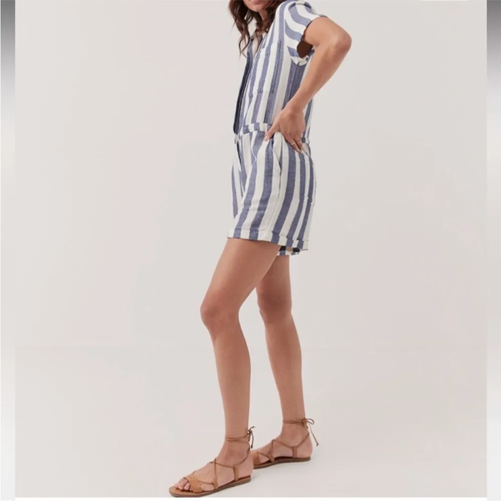 Pact blue and white striped Harbour romper NEW size large - Image 3