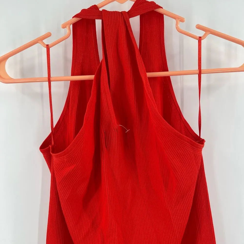 NEW MODERN CITIZEN Ally Dress Size Extra Large Ribbed Red Rib Twist Neck NWOT - Image 10