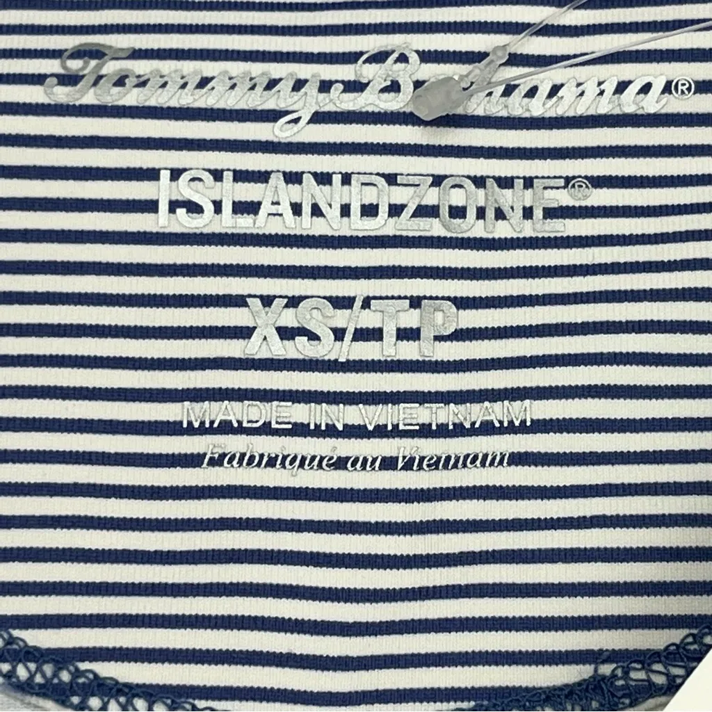 Tommy Bahama Islandzone Blue White Quarter Zip Pullover XS NEW‎ *SURFACE FLAW - Image 3