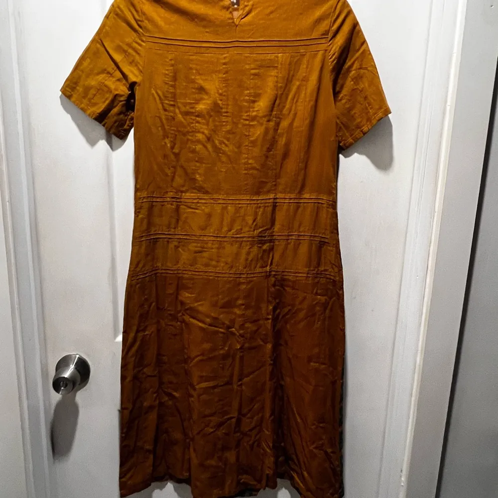 Lucky EUC size S. Perfect fall dress with embroidery. Linen cotton boho vintage - Image 4