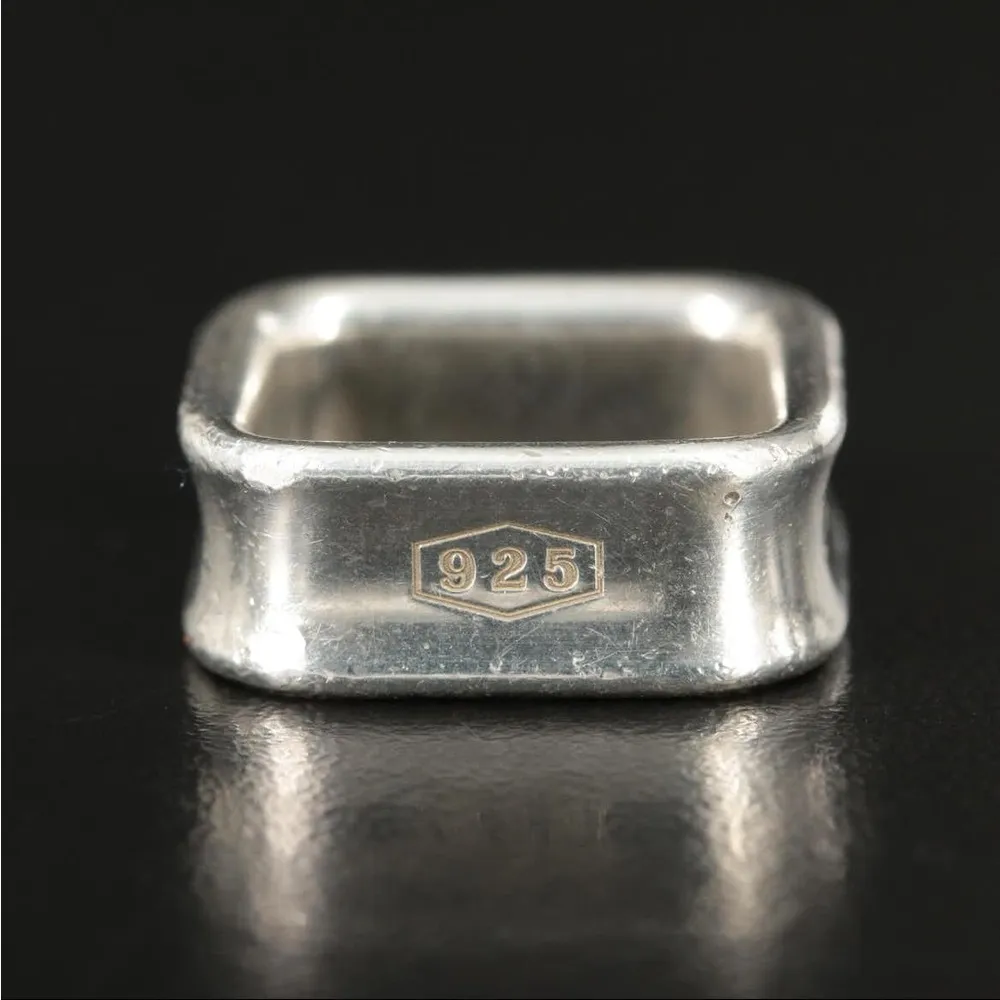 Tiffany & Co. 1837 Sterling Silver Square Ring 925 Size 6 Luxury Jewelry - Image 6
