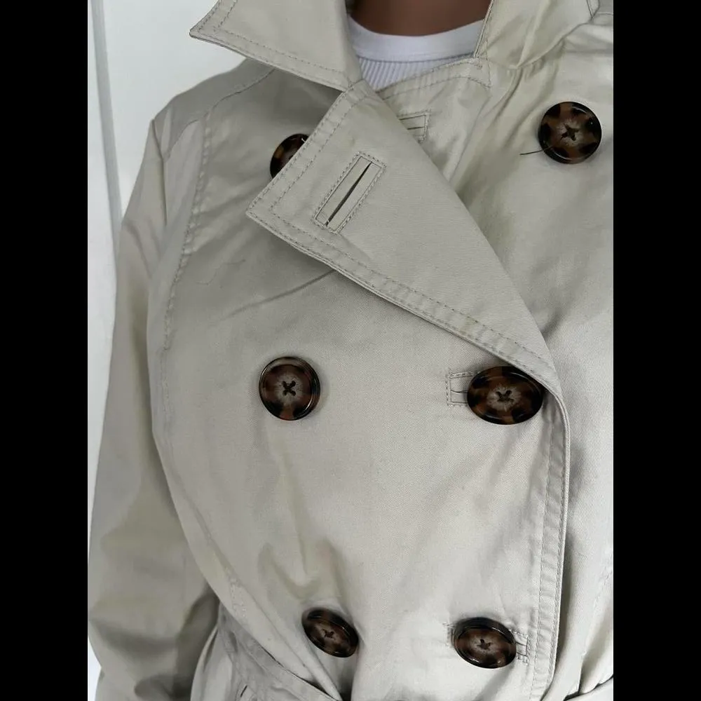 Merona Short Trench Coat size Large - Image 5