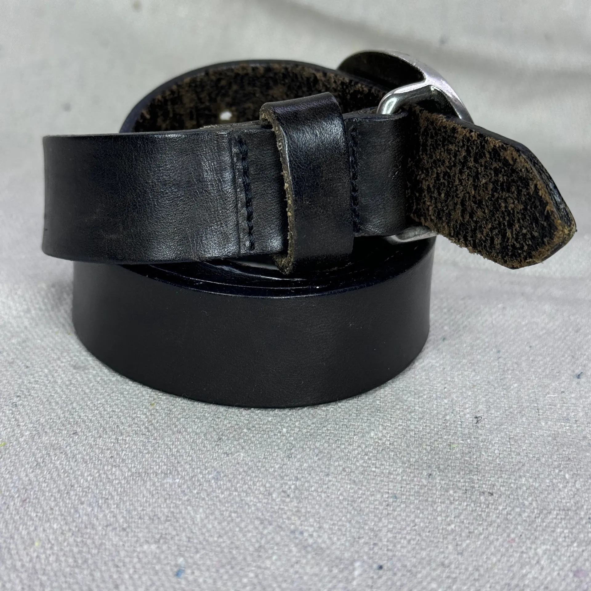 Vintage Women’s Nbel Silver Belt Buckle Leather Made in Italy Belt Sz Medium - Image 4