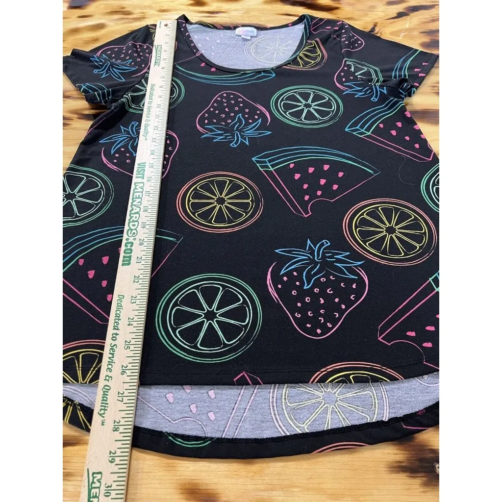 Lularoe Fruit Size Large Classic T Shirt  Neon Print Preppy Beach Travel‎ Women - Image 3