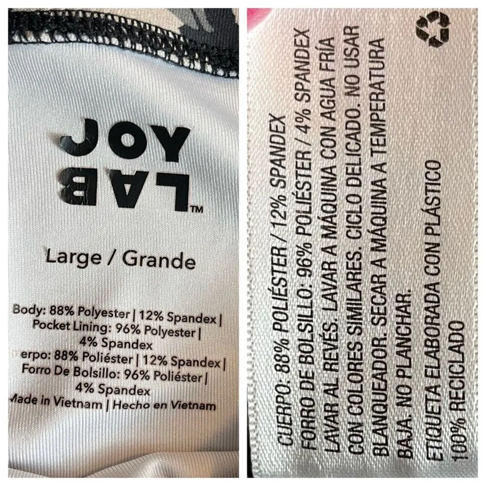 Joy Lab Leggings Black White Gray Black Camo Athletic Yoga Women's Size Large - Image 8