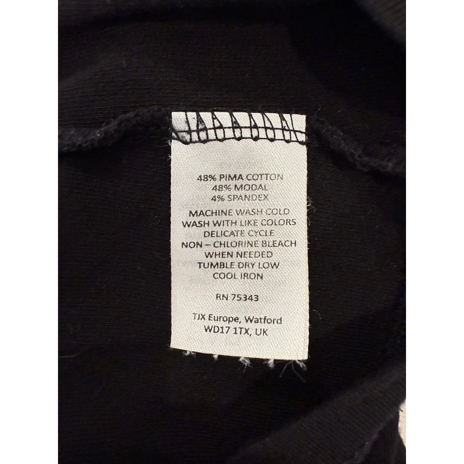 Cynthia Rowley Long Sleeve V-Neck Pullover Top Pima Cotton Black Women's Size XL - Image 5