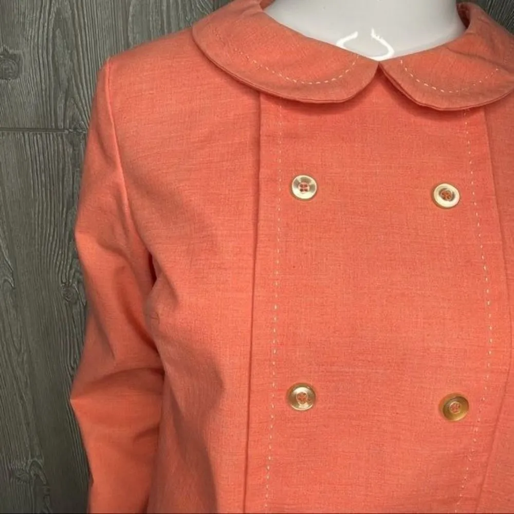 Vintage jeri Ann coral pink / orange dress with button front retro 50s mrs maise Size M - Image 9