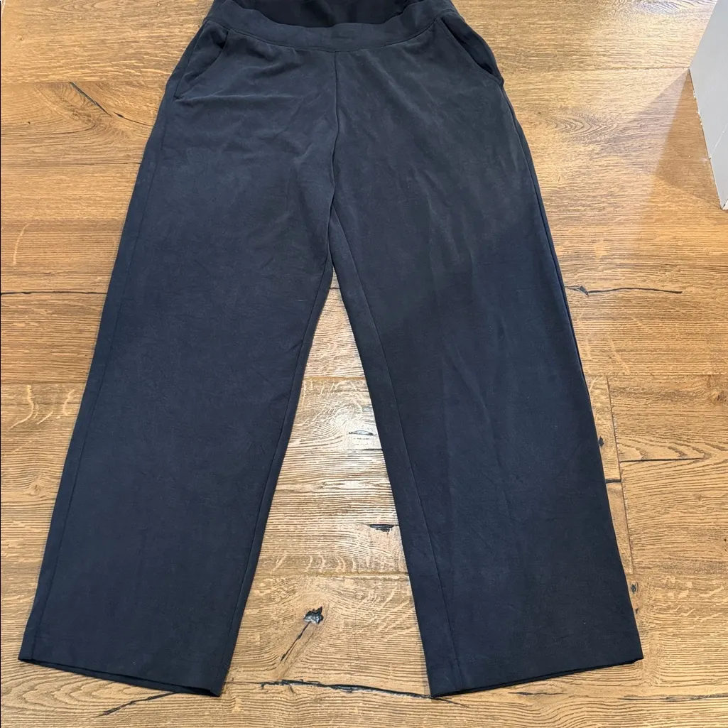 Athleta Black Wide Leg‎ lounge pants large - Image 2