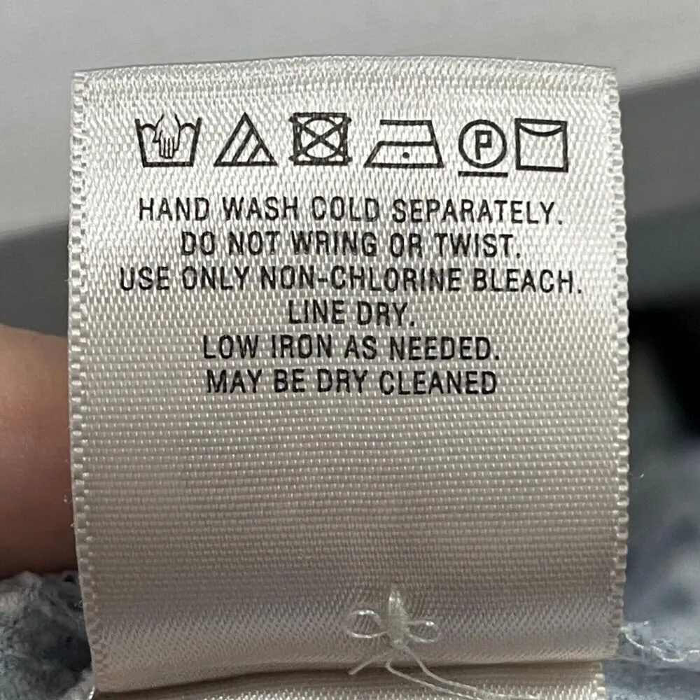 HD in Paris Anthropologie Women’s Sz 2 Light Blue Cream Lace Peplum Style Blouse - Image 3