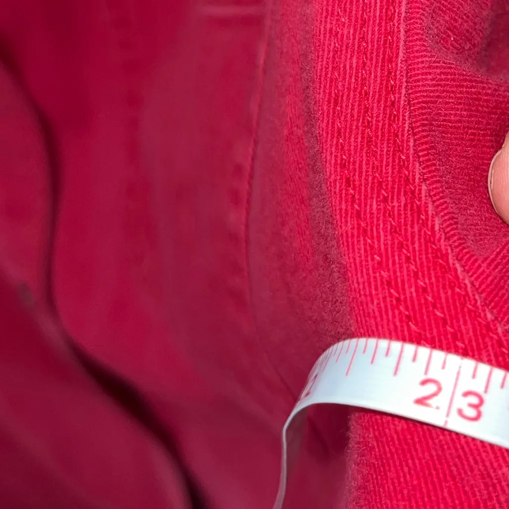 Vintage Chamonix Women’s Button Down Denim Shacket 23” P2P Red Size L - Image 5