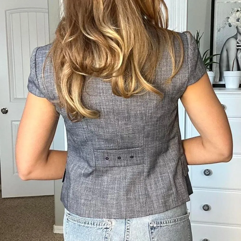 The Limited Grey mini blazer with a cute button detail on the front - Image 7