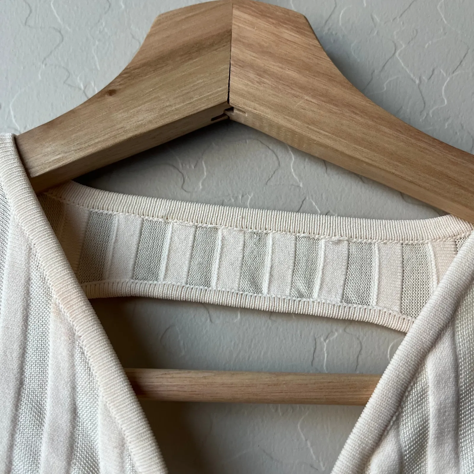 Ronny Kobo Dress Fringe Cut Out Long‎ Sleeve Knit Midi Dress Ivory Sz S - Image 7