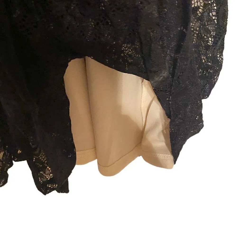 Kate Kasin NWT Black Lace Dress Medium Formal Sleeveless Nude Lining Y2K Vibes Black - Image 11