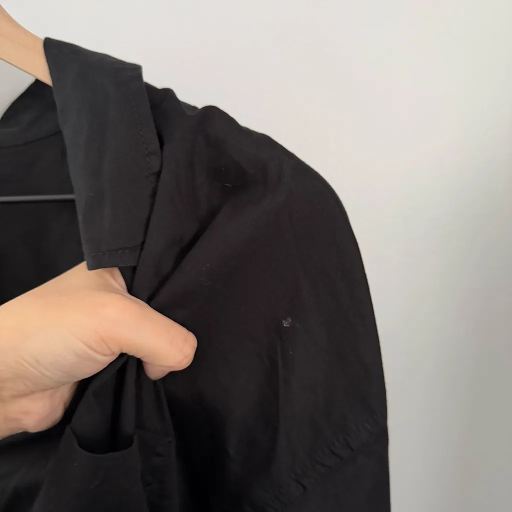 American Eagle Medium NEW Black Oversized Long Sleeve Shirt Button Up Pocket - Image 4