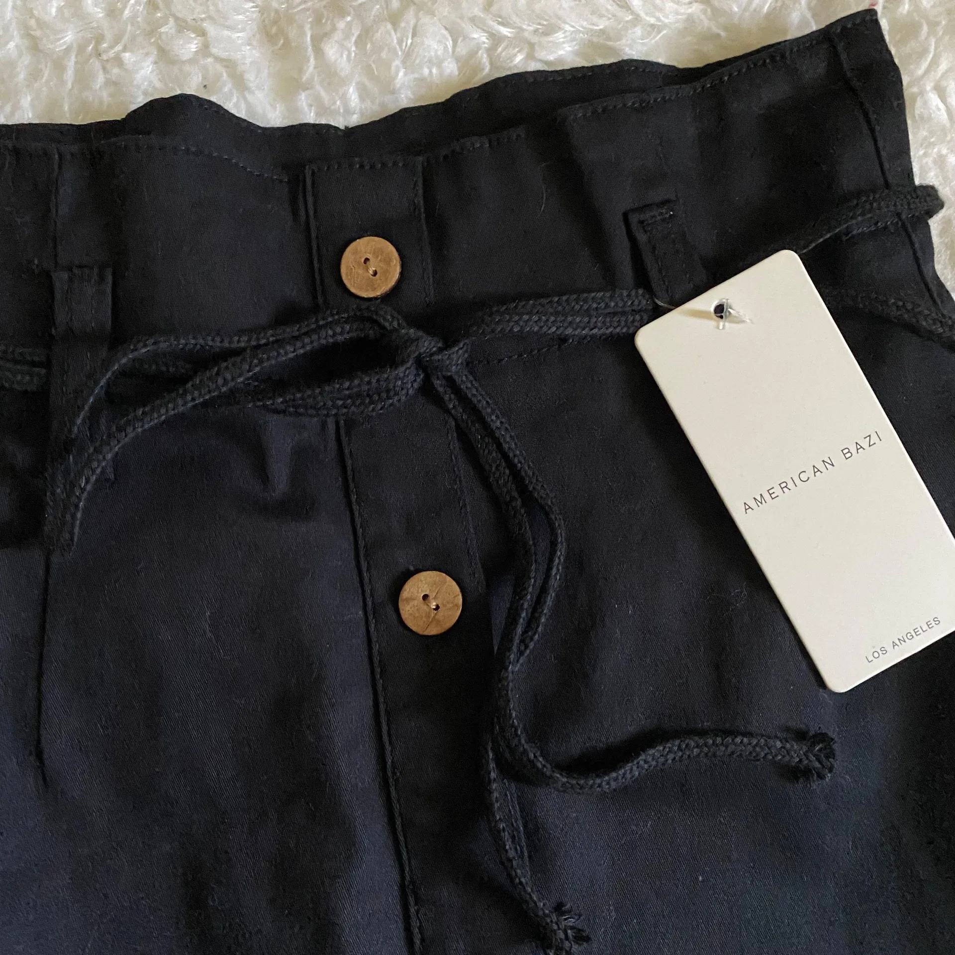 Paper Bag High Waist Retro Tie Skirt Black - Image 4