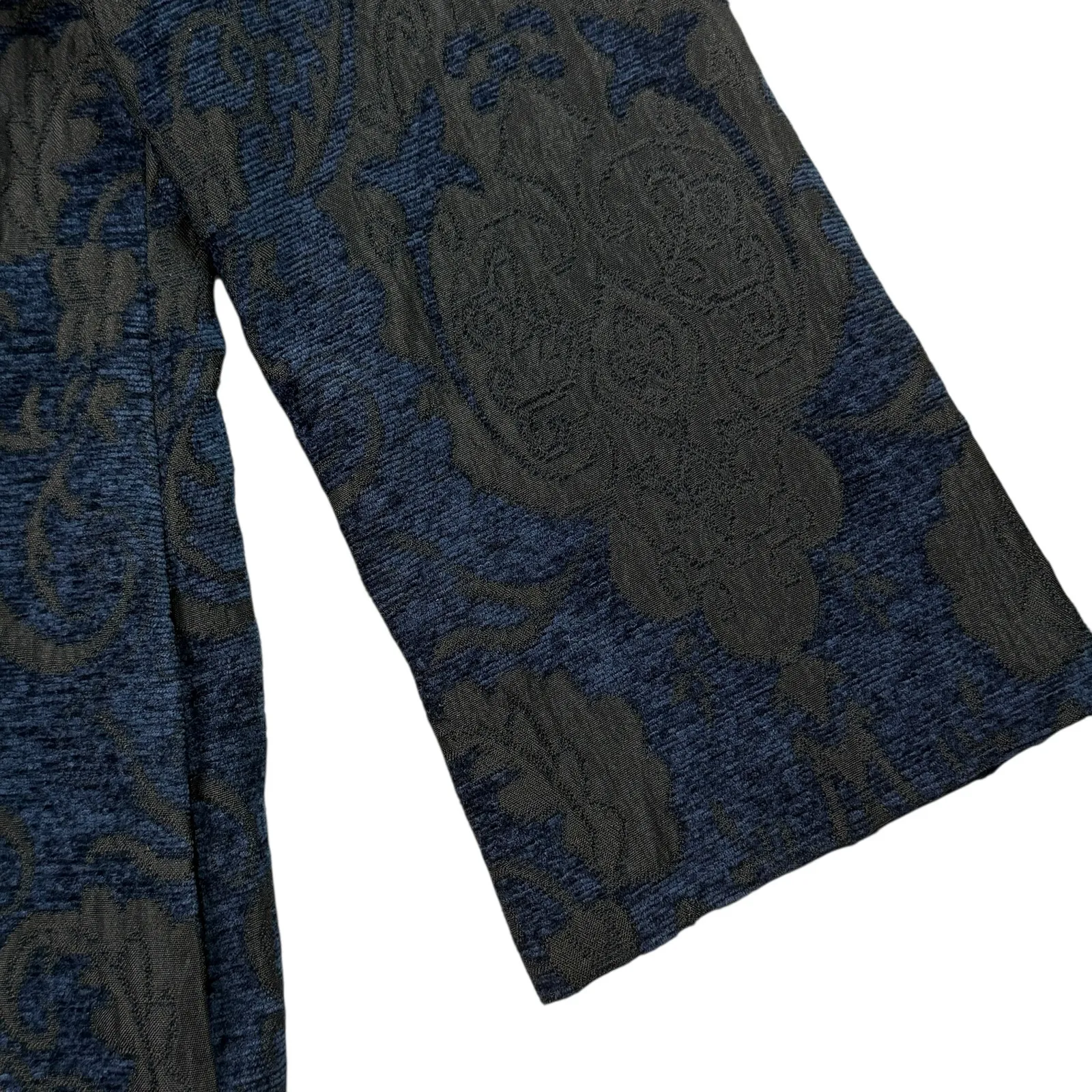 Lucky Brand Brocade Open Front Swing Jacket  Womens XL Navy Black Jacquard - Image 5