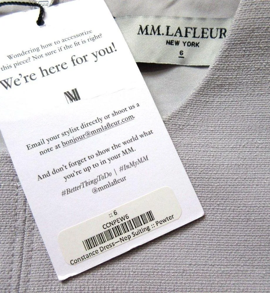 NWT MM. Lafleur The Constance in Pewter Nep Suiting Sleeveless Sheath Dress 6 - Image 4