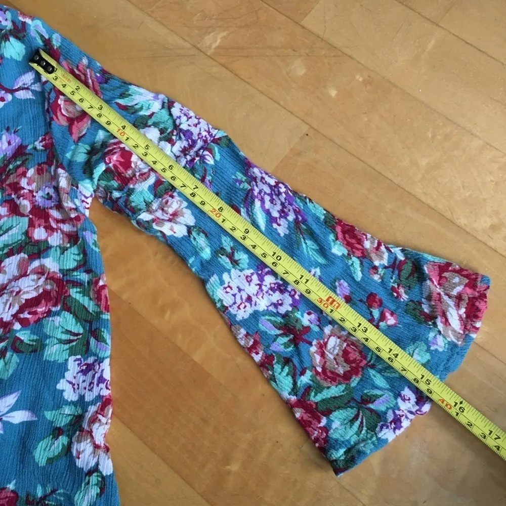 Umgee Floral, Colorful, Loose Fit, Swingy Dress, Tunic, Teal, Pink, Size S - Image 14