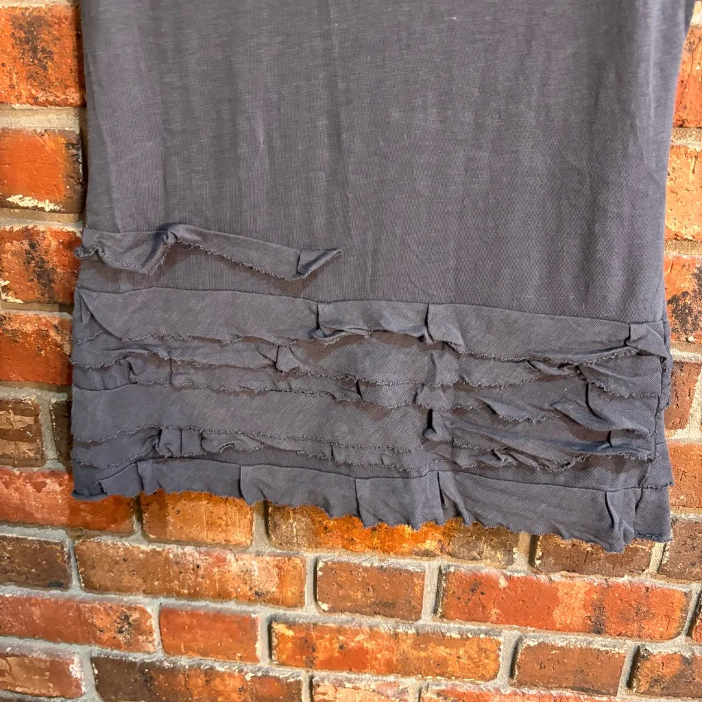 J. Crew womens Henley style ruffle tank top gray XS - Image 6