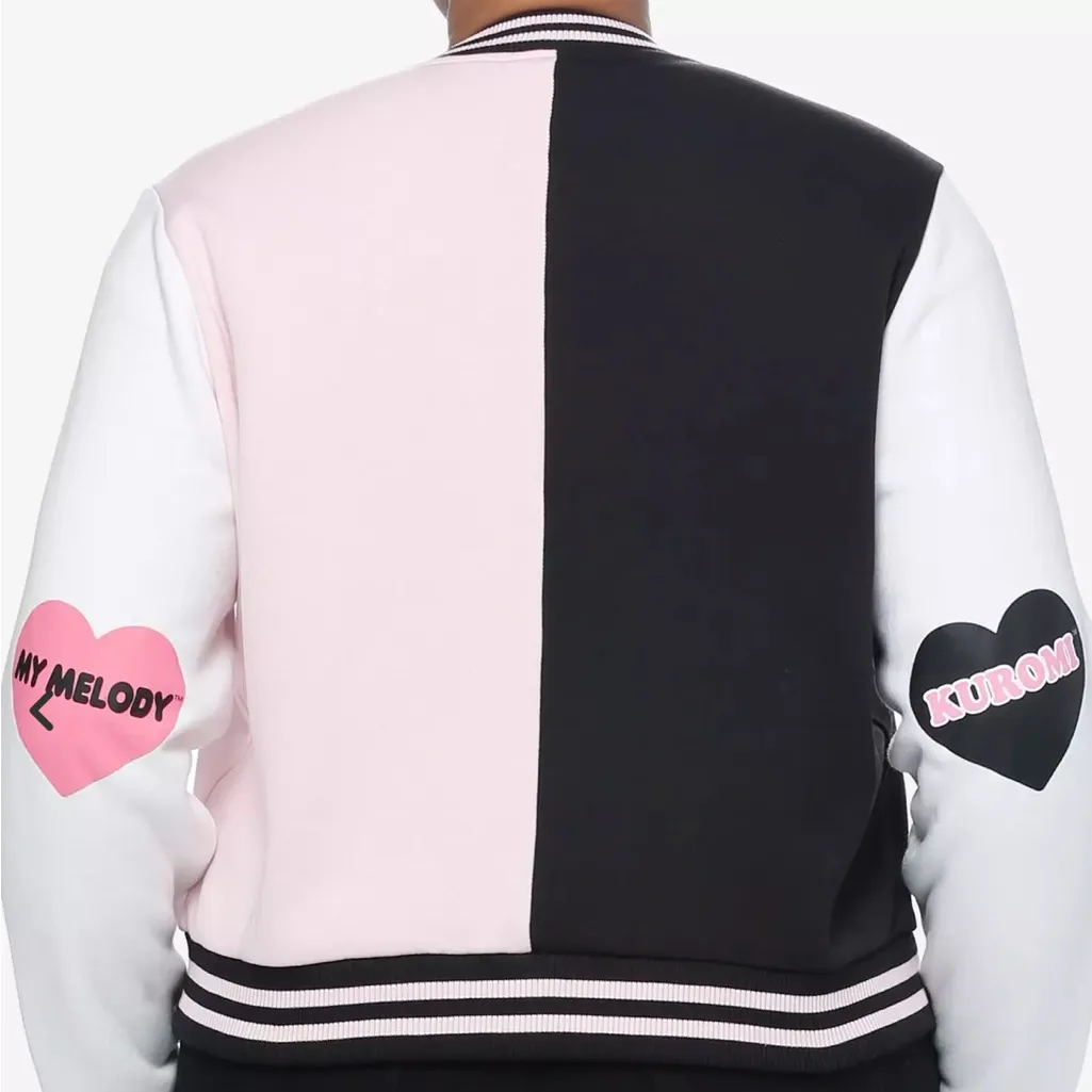 Hello Kitty Sanrio X Hot Topic My Melody & Kuromi Split Varsity Jacket Plus Size - Image 3