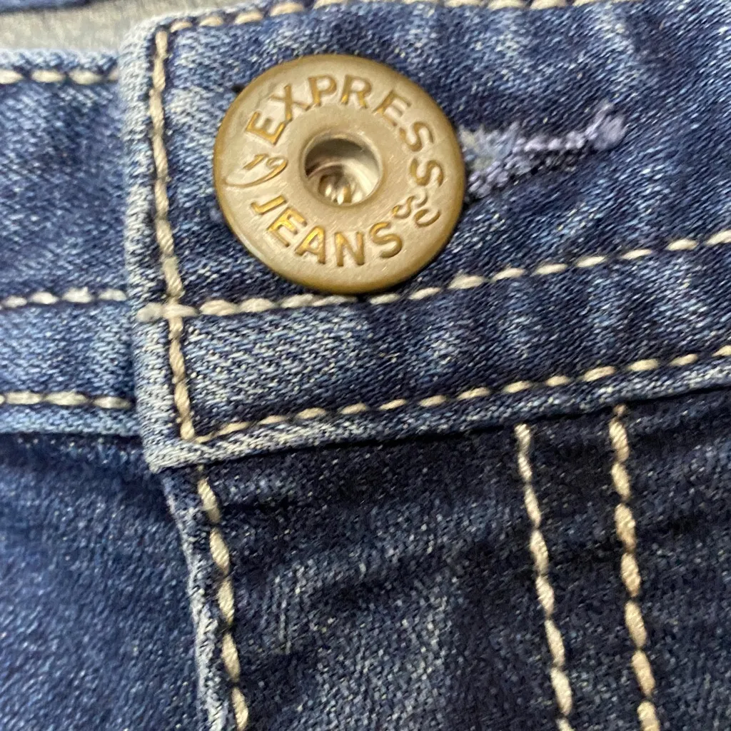 Express Women's Dark Blue Boot Cut Jeans - Image 5