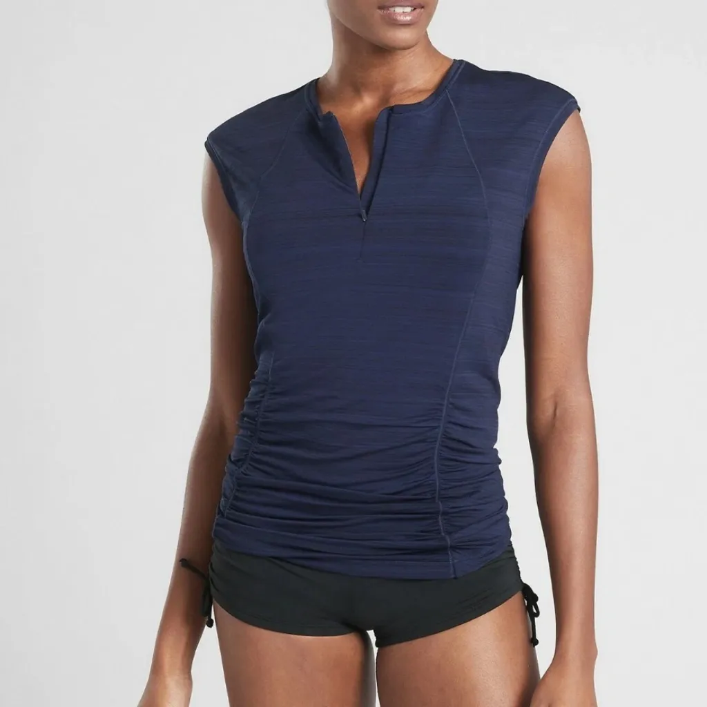 Athleta‎ Pacifica Dark Blue Muscle Tee Contoured Tank Size S - Image 3