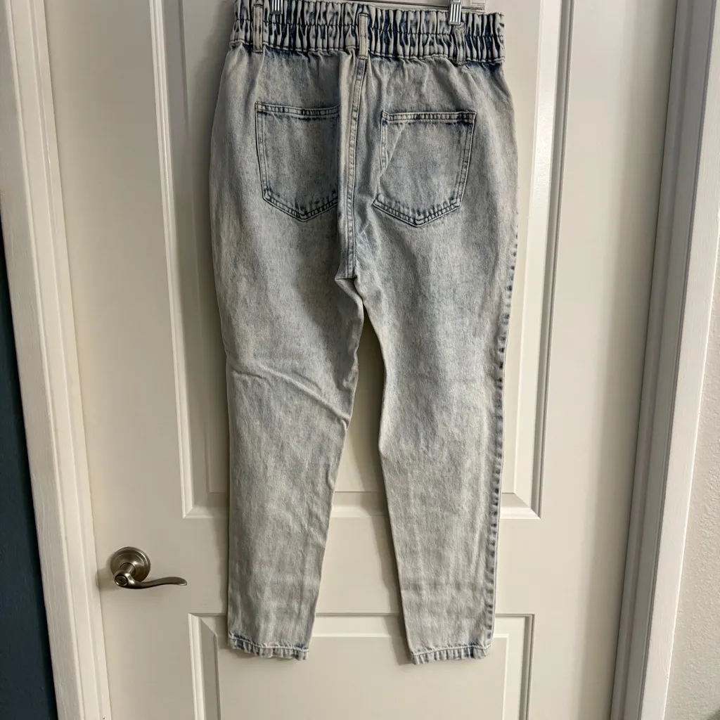 Refuge MOM Acid Wash Blue High-Waisted Women Jeans Large - Image 6