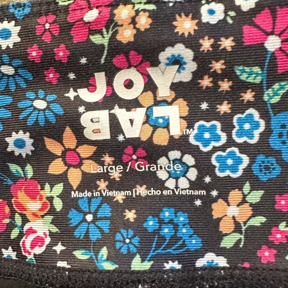 Joy Lab Women’s Black Geometric Floral Activewear Leggings, EUC, Size Large - Image 8