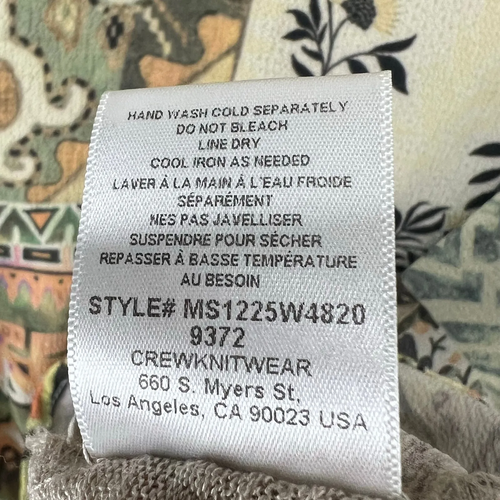 Wallpapher Shirt Top M Beige Multi Geo Ethnic Mixed Media Patchwork Boho USA Tan Size M - Image 12