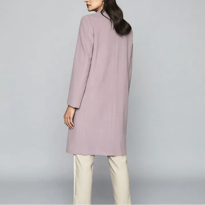 REISS Eva Wool Blend Overcoat in light purple - Image 4