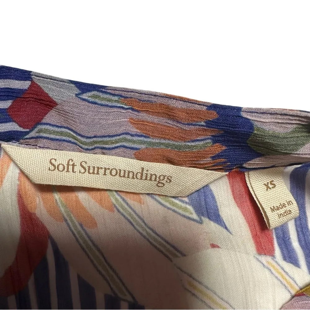 Embroidered Tory Tunic Chiffon Boho Peasant Blouse XS - Image 5