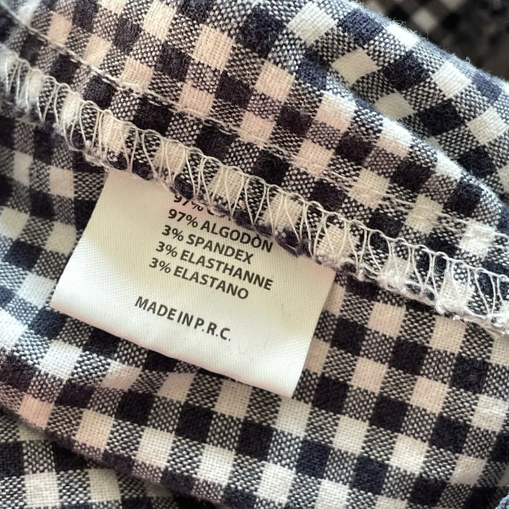 Brandy Melville Pants Gingham Straight Leg Navy White (one size) casual indie - Image 7