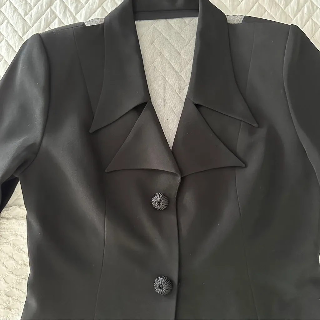 Anage Evenings Black Longline Blazer Jacket Formal Evening Coat Size 12 - Image 11