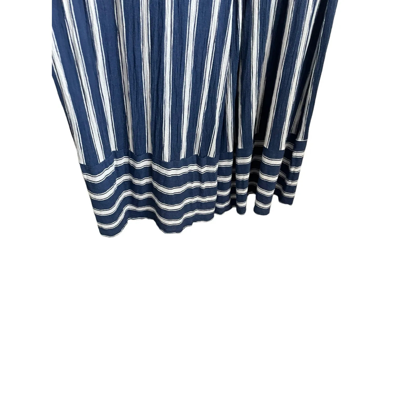 Doe & Rae Women‎ Belted Crop Jumpsuit M Blue Stripe Wide Leg Boho Festival Y2K - Image 8