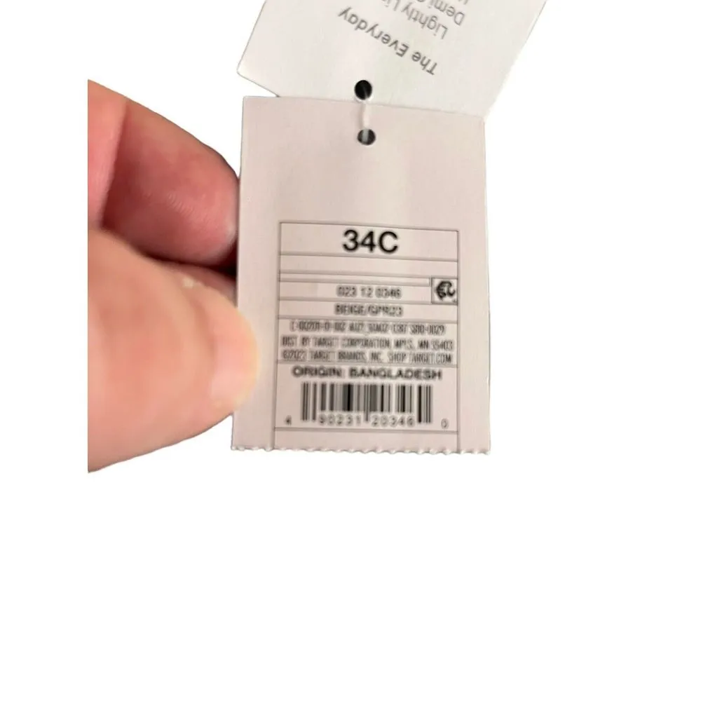 Auden Bra Uplift Blush Skin Color Womens Size 34C Under Wire Adjustable NEW - Image 5