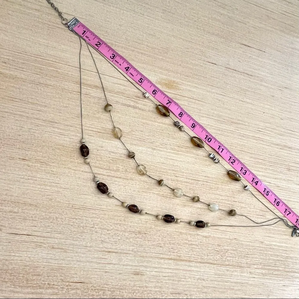 NY collection multi strand brown beaded necklace - Image 7