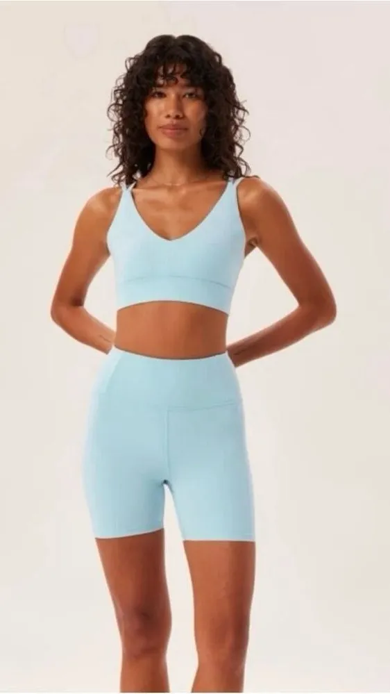 ✨Girlfriend Collective Dewdrop Gigi Crossover Sz XL Light Blue Bra✨ - Image 1