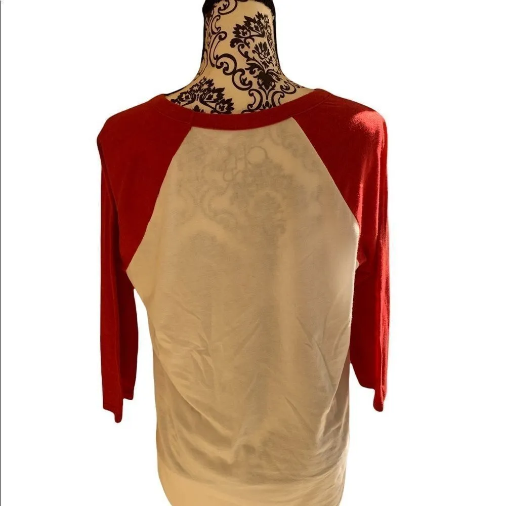 Chaser Raglan Graphic Tee shirt Size L Red:White - Image 2