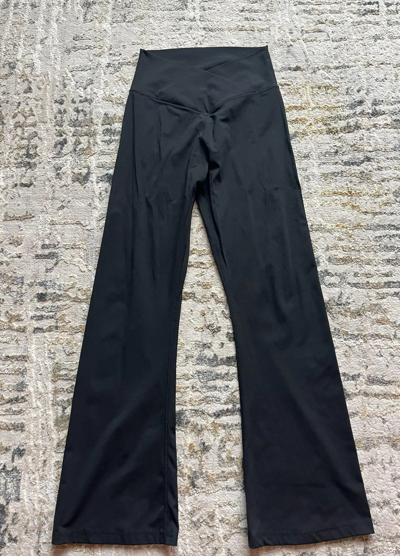 Black Crossover Flare Leggings Size M - Image 4