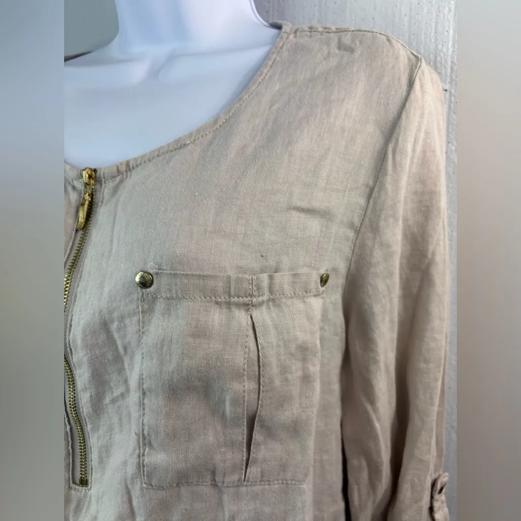 Jones New York XL Beige Linen Tunic Top - Image 3