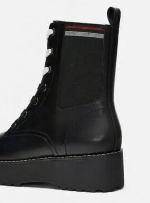 ZARA Leather Platform Combat Boot - Image 2
