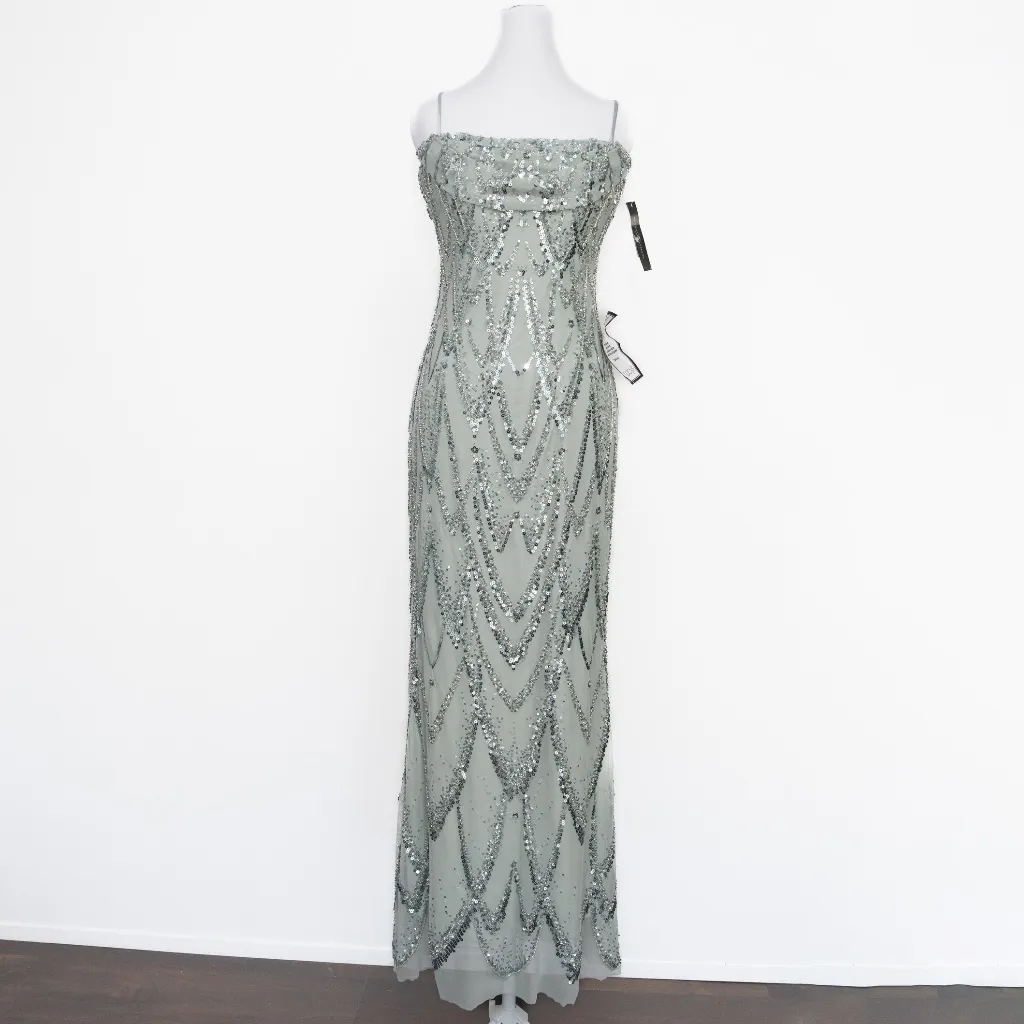 Betsy & Adam - Sequin-Embellished Draped-Neck Gown - Image 2