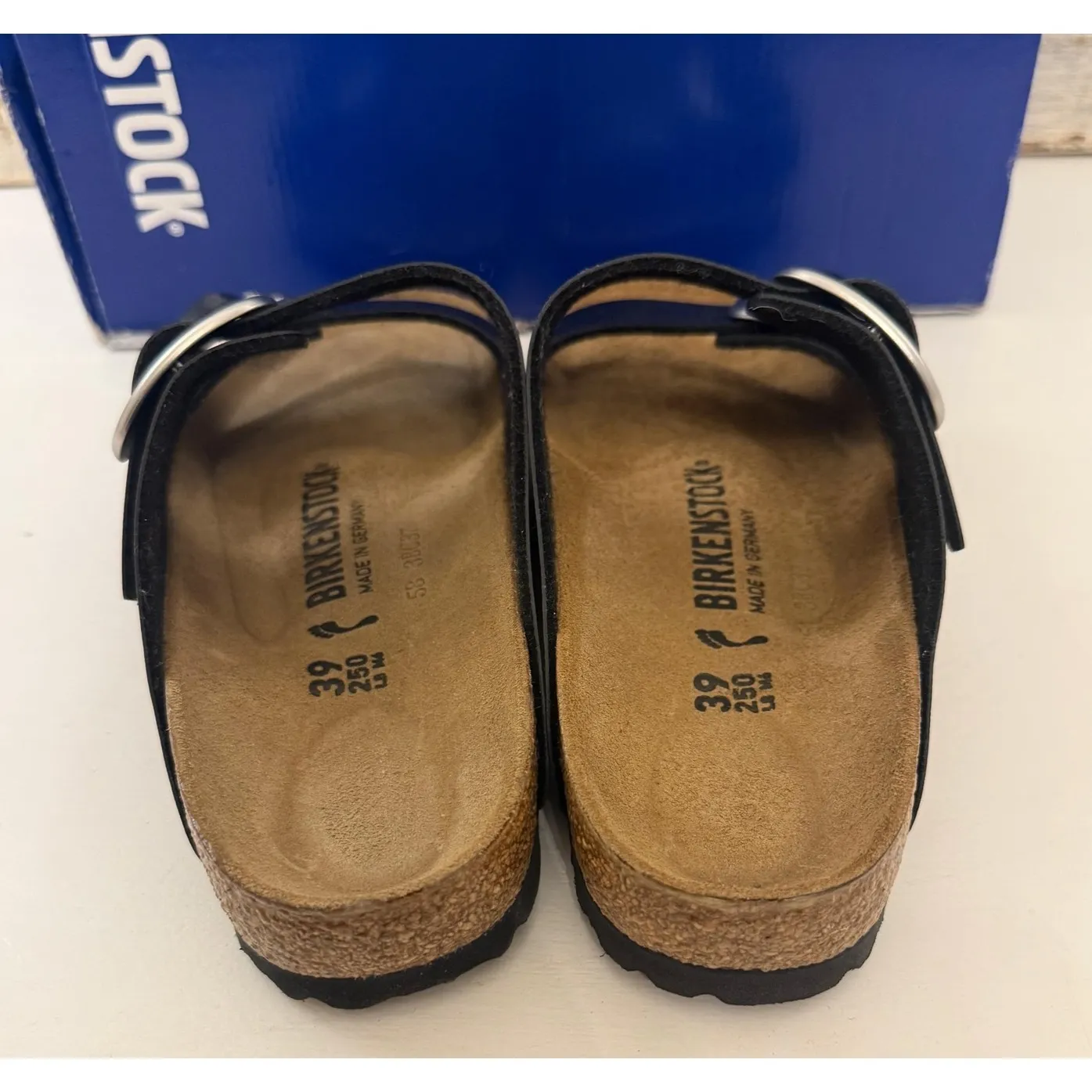 Birkenstock Arizona Big Buckle Sandals Womens Size 8 Black Narrow Shoes - Image 4